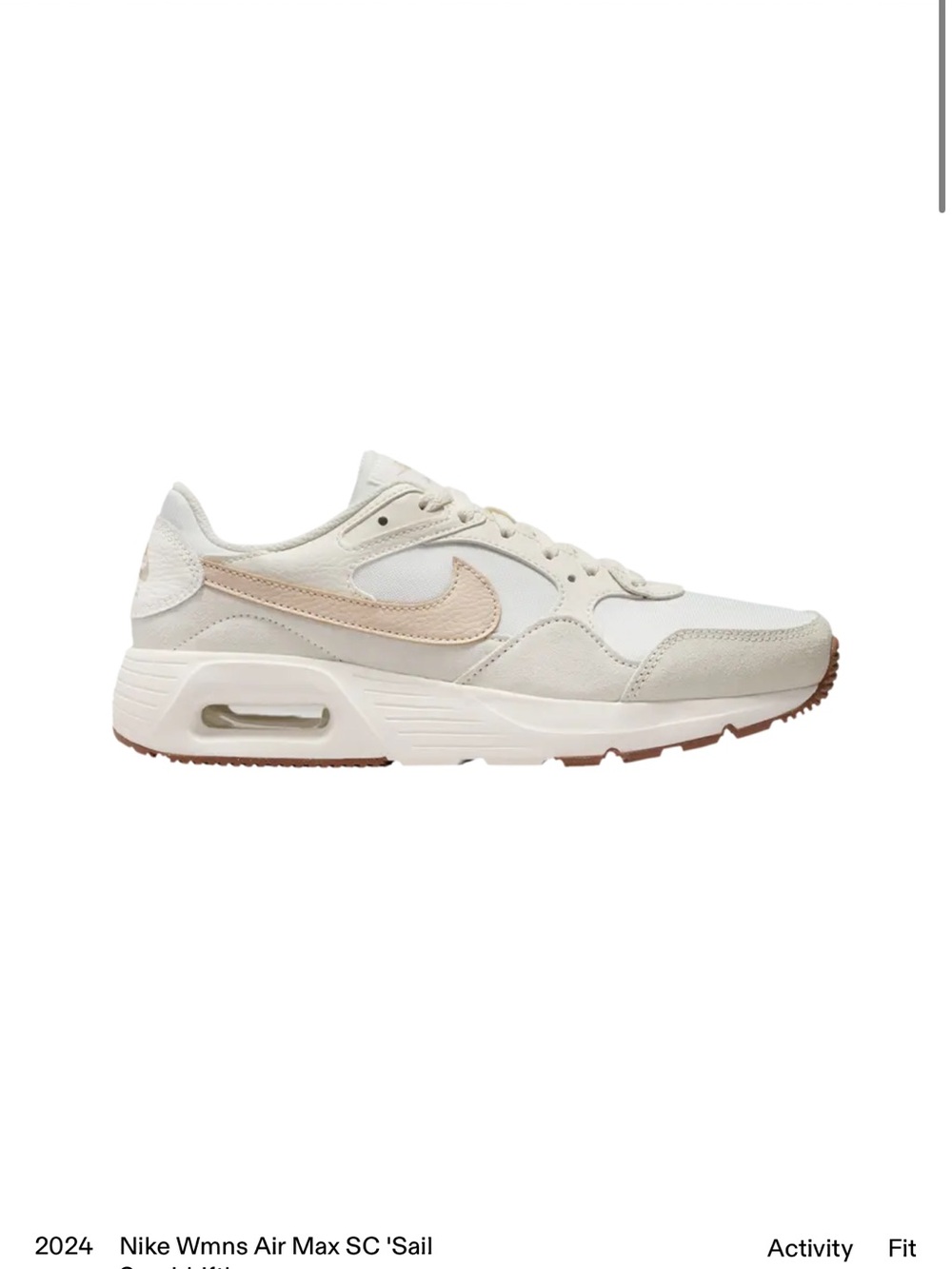 Nike Women’s Air Max 1 in Cream Pink Swoosh SC 'Sail Sanddrift 7 - Picture 3 of 14